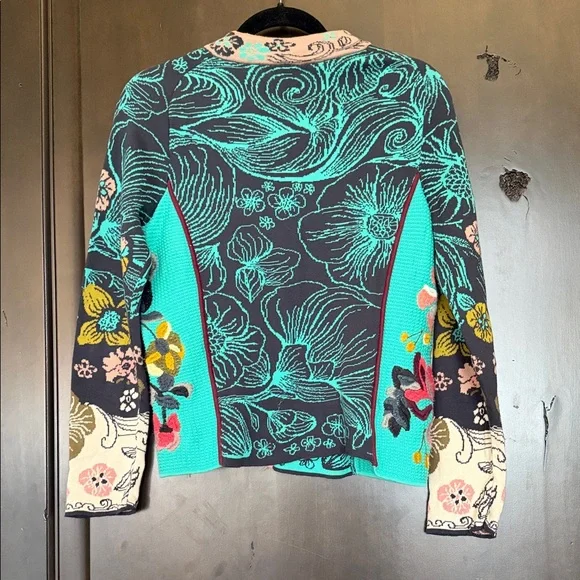 IVKO Colorful Floral Embroidered Cardigan Size 10 - Picture 4 of 6